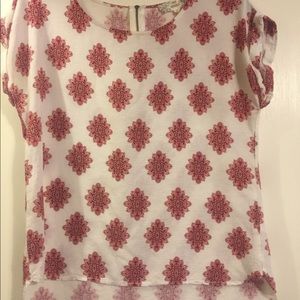 Pink Republic red and white boho top